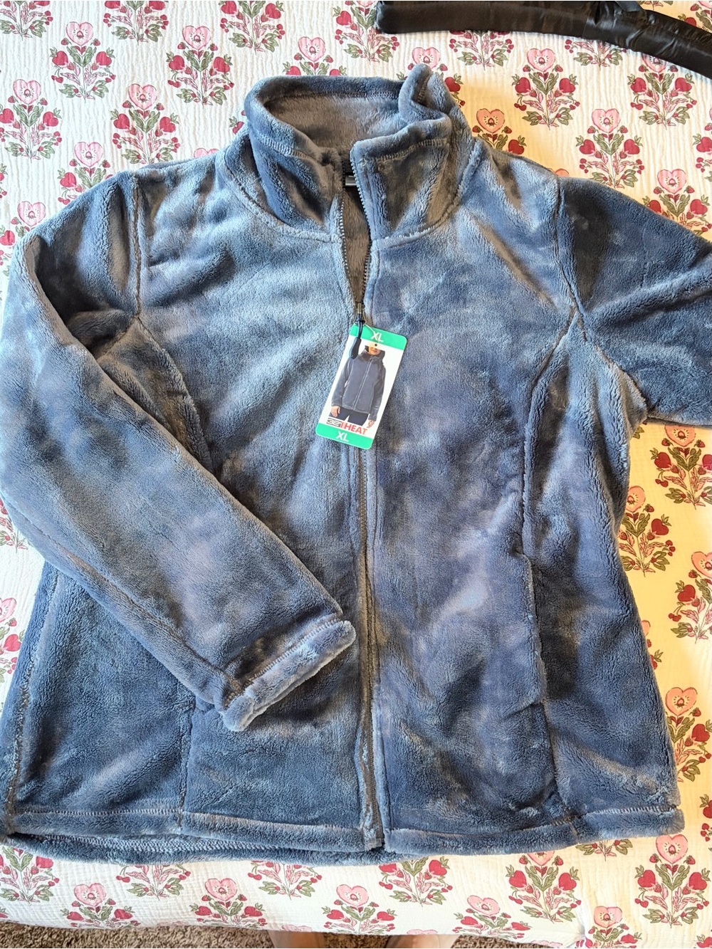 NWT, 32 Degrees, Cozy Plush Full-Zip Jacket in Slate Blue, Size XL